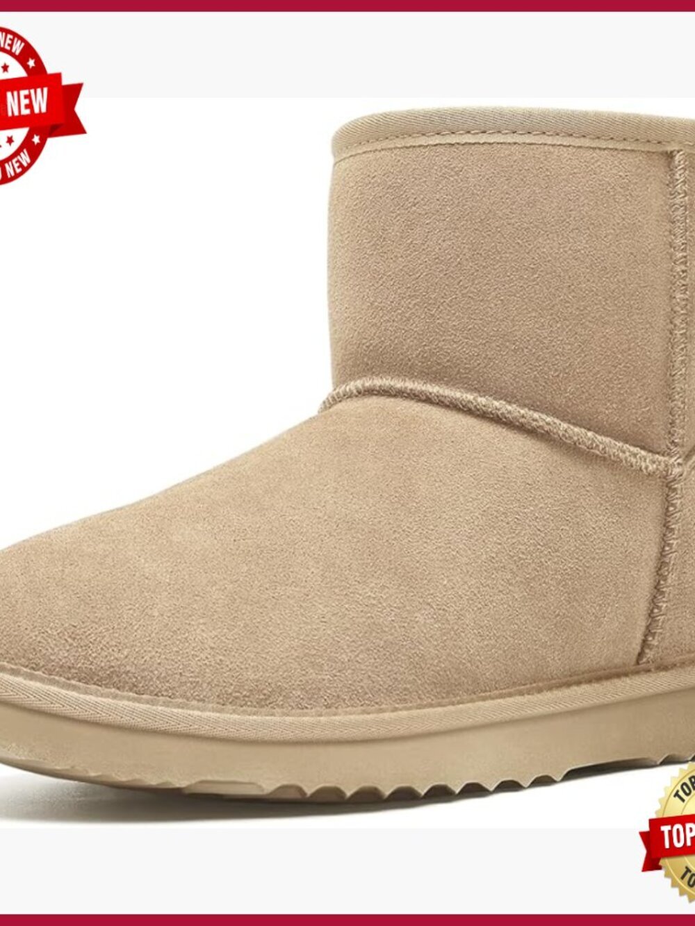 Genuine Suede Mini Snow Boots Winter Warm Fuzzy Fur Lined